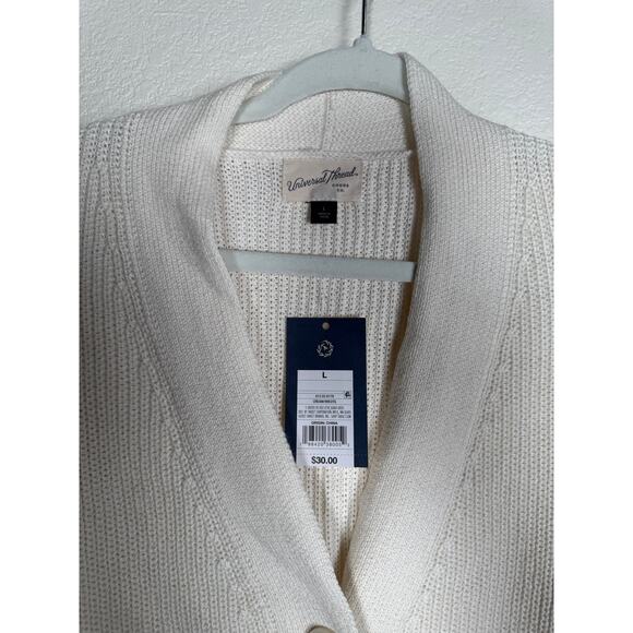 NWT Universal Thread Women's V-Neck Cream Button-up Sweater Knit Boho Preppy L - Picture 6 of 10